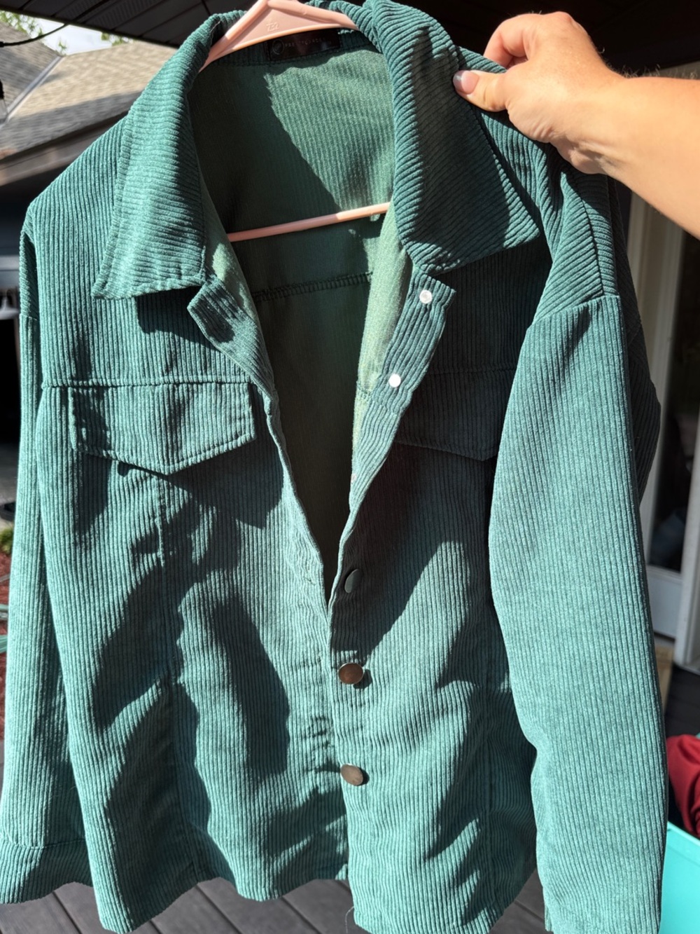 Corduroy Jean Jacket in Forest Green